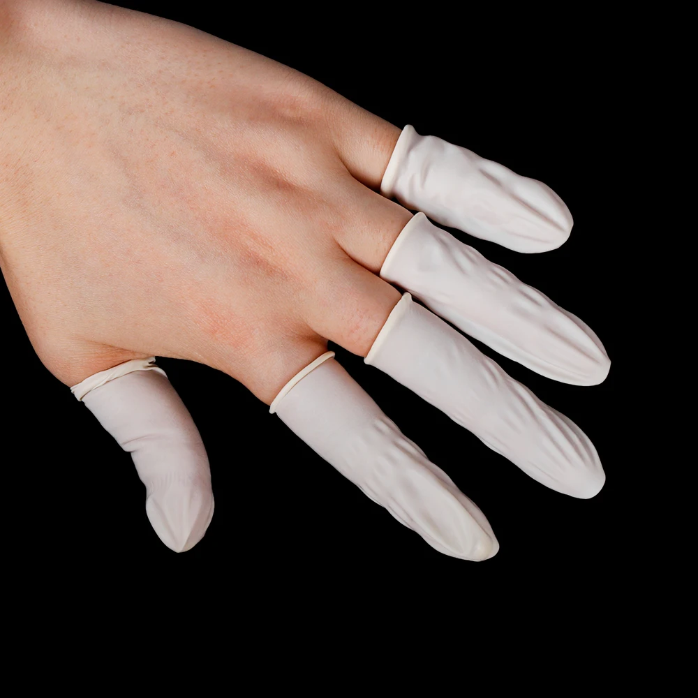 100 шт одноразовые перчатки из натурального каучука Нескользящие латексные напальчники напалечники перчатки Инструменты для дизайна ногтей
