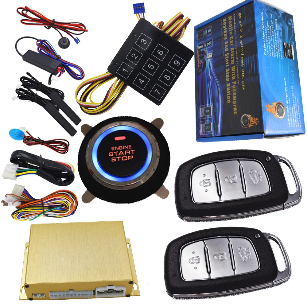 Buy smart car alarm system push engine start stop