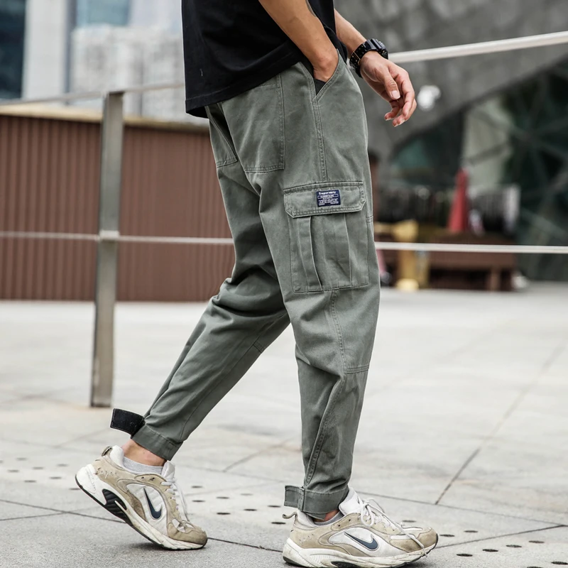 

Japanese Style Fashion Joggers Pants Men Big Pockets Cargo Pants Men Harem Trousers Streetwear Slack Bottom Hip Hop Pants Hombre