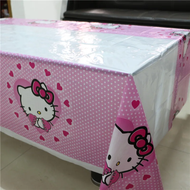 Горячая Распродажа, пластиковая скатерть hello kitty для детей с героями мультфильмов, вечерние, пластиковые скатерти для стола, одноразовые принадлежности, 180*108 см
