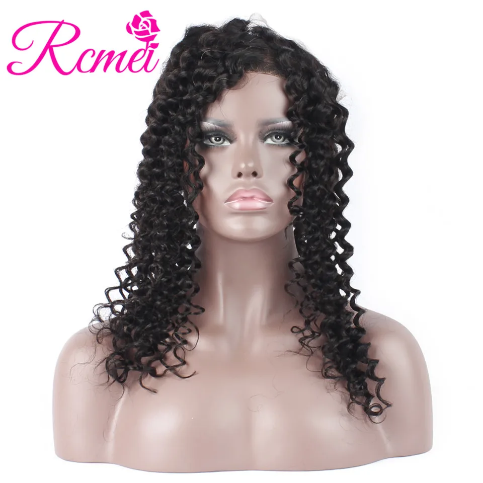 Rcmei Pre Plucked 360 Lace Frontal Closure 22*4*2 Inch Pre Plucked With Baby Hair Natural Hairline Brazilian Deep Wave Closure