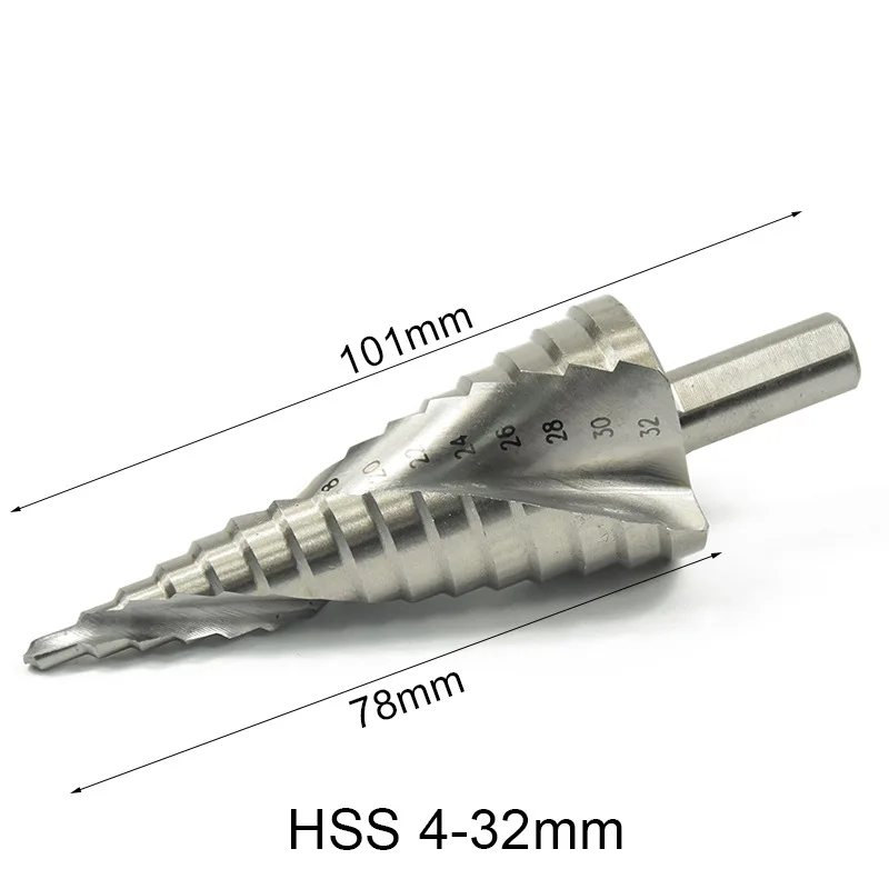 3 MPT HSS Spiral Center Step Drill Bit Titanium Spiral Groove Stepped Drill 4-32 Solid Carbide Mini Drill Titanium Step Drill Bit