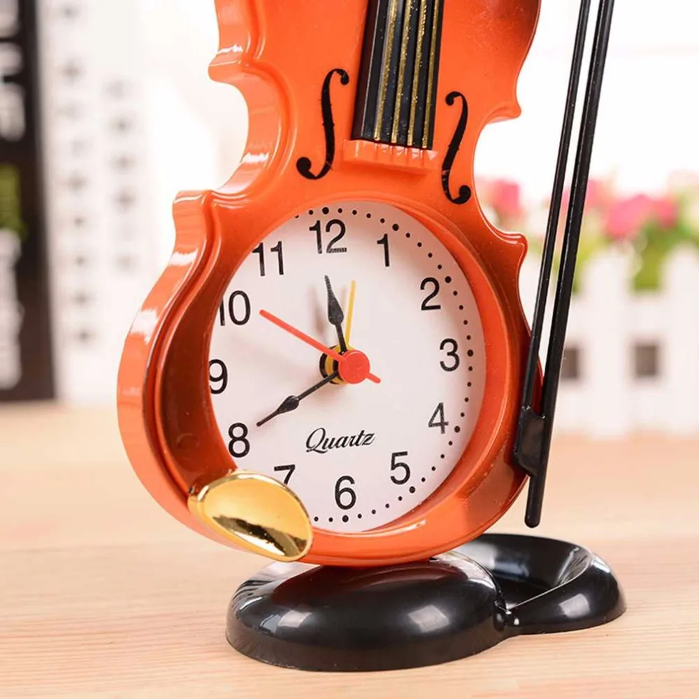 2018 New 2 Colors Creative Instrument Table Clock Student Violin Gift Home Decor Fiddle Quartz Alarm Clock Desk Plastic Craft 2018 New 2 Colors Creative Instrument Table Clock Student Violin Gift Home Decor Fiddle Quartz Alarm Clock Desk Plastic Craft