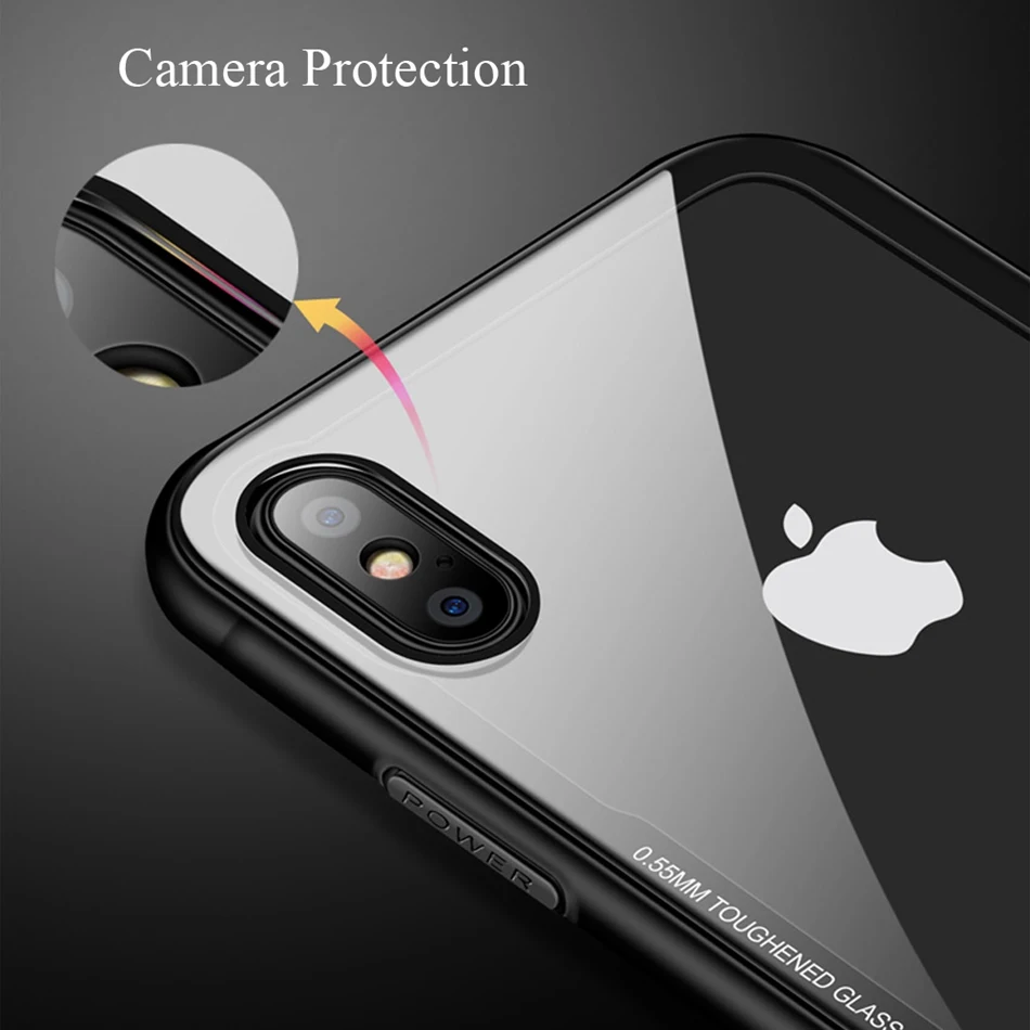 Чехол DUZHI из закаленного стекла для телефона iPhone 7 8 XR XS чехлы стеклянный чехол X Max 6