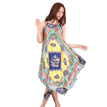 

Sexy Flower Women Rayon Nightgown Summer Casual Spaghetti Strap Home Dress Nightie Lady Sexy Robe Sleepwear D203