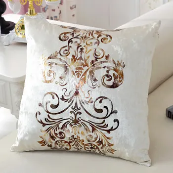 

#1082 New Europe luxury gold stamp velvet pillow without filling sofa cushion bed room ornament wholesale