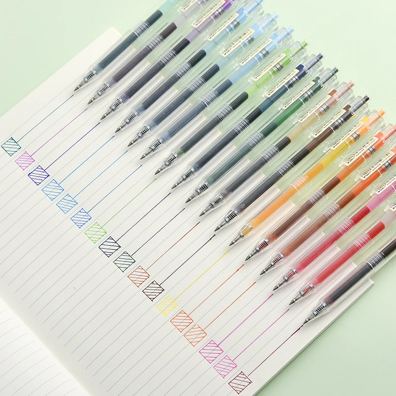24 шт./компл. 0,5 мм креативные Канцтовары цветных гелевых ручек пуля журнал ручка милые ручки школьные принадлежности дропшиппинг