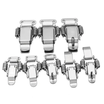 

2Pcs 304 Stainless Steel Spring Toggle Latch Thick Hasp Lock Double Spring Box Clasp Catch Hasp for Suitcase/Toolbox/Wooden Case