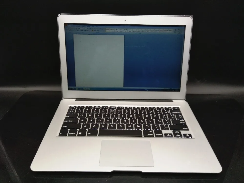 Flashlight keyboard 13.3 Inch Laptop Aluminum Metal Case PC computer Dual core 1.4Ghz 2GB/128GB SSD 7000mAh USB3.0 notebook