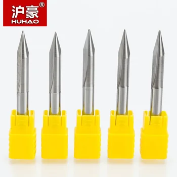 

HUHAO 1PC 6mm 2 Flutes Straight Engraving Bits Deep Cutter For Wood CNC Carving V Type Bits Carving Machine Tools 50mm End Mill