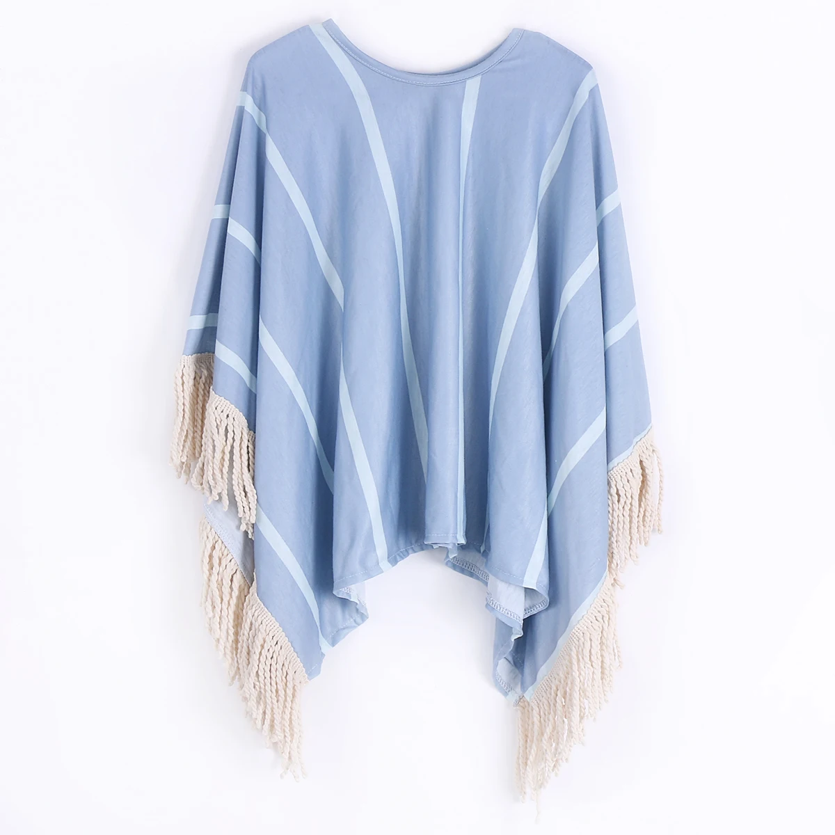 

Pudcoco Children Fashion Tassel Striped Cardigan Kid Girls Sweater Fashion Outwear Poncho Tops 2-8Y