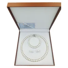 Sinya, ожерелье из пресноводного жемчуга, серьги, браслет, ювелирный набор, 18 дюймов Длина, ожерелье, жемчуг диаметром 9-10 мм, горячая Распродажа для женщин