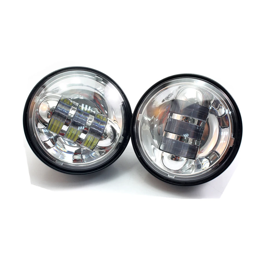 

2Pcs 4.5 INCH Motorcycle Headlights Led Fog Lamp 4-1/2" Chrome Auxiliary Fog Passing Light for Harley Touring Road King Electra