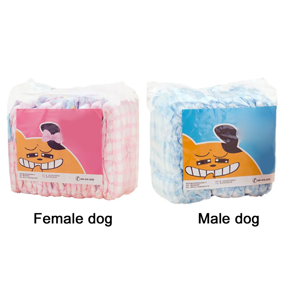 

10pcs Dog Diapers Disposable Leakproof Nappies Puppy Super Absorption Physiological Pants Pet Safety Pants Pet Cleaning Products