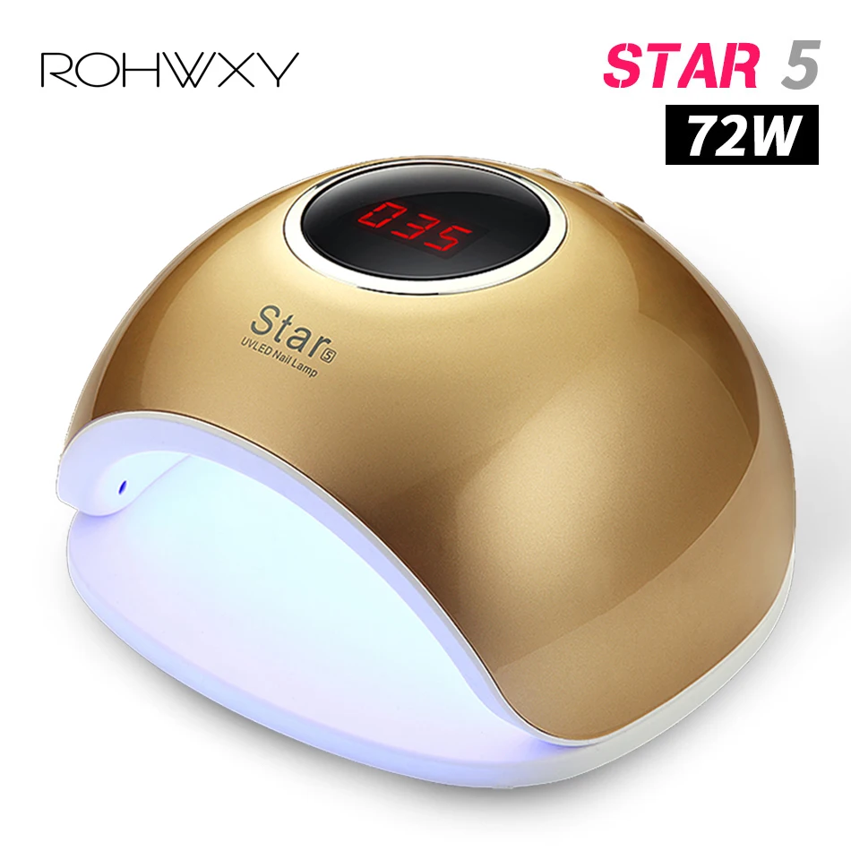 

ROHWXY 72/54//36W Sun 5 UV LED Nail Lamp For Manicure Nail Dryer Lamp For Drying Nail Gel polish hybrid led manicure lamp Ice