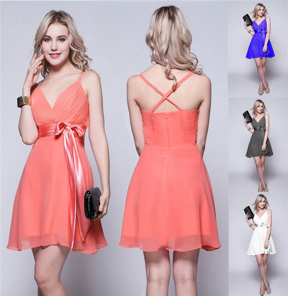 Wedding Watermelon Color online get cheap watermelon color dresses aliexpress com bd0012 colored spaghetti strap chiffon sashes evening dress short maxi plus size fashional design free