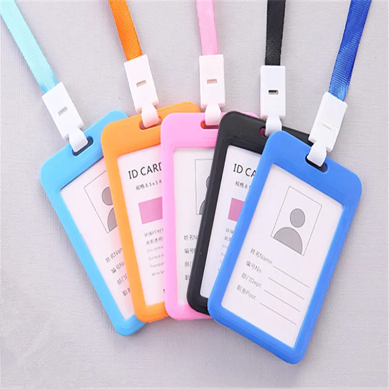 

High quality 805 Multicolor Name Credit Card Holders Bank Card Bus ID Identity Rope Badge Holder School student office Supplies