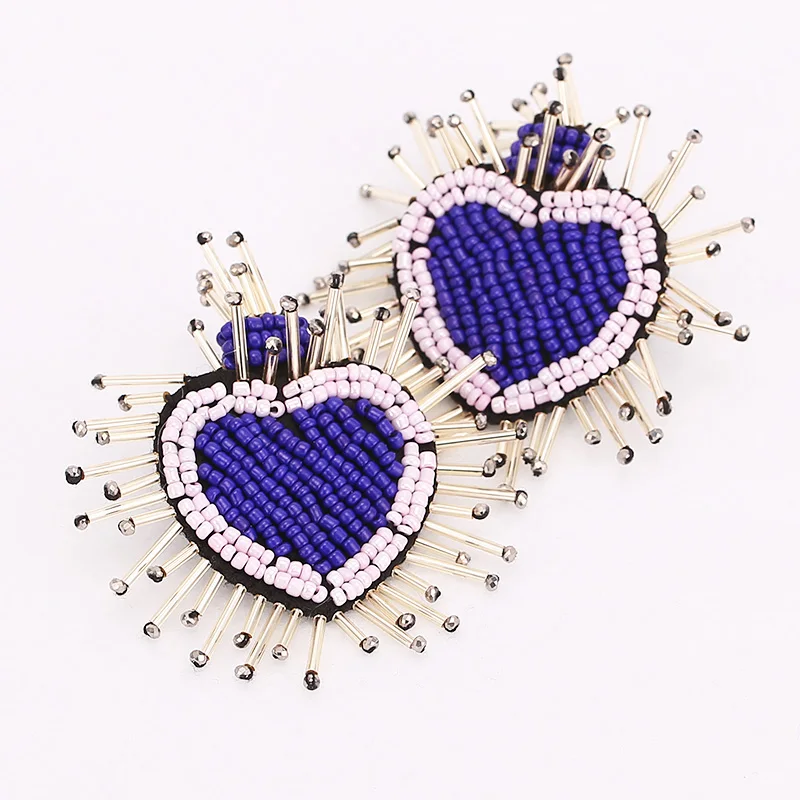 statement earrings for women boho glass beads handmade oorbellen wedding earrings bohemian big earrings fashion jewelry
