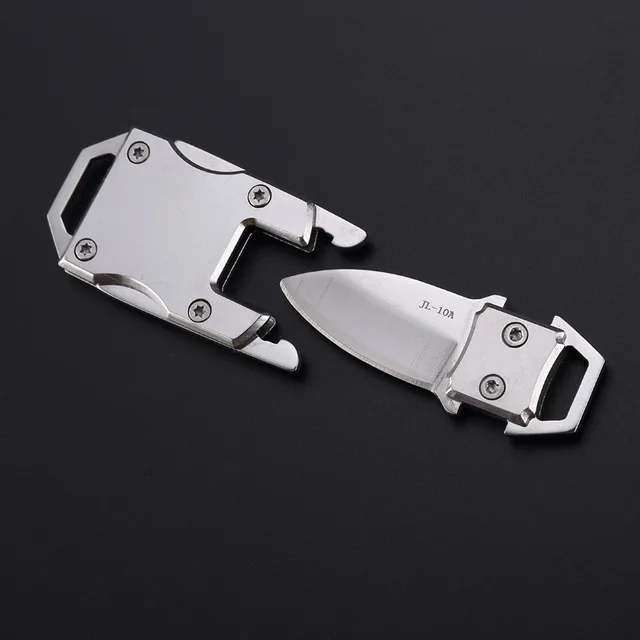 Mini Pocket Foldable Stainless Steel Knife with Keychain Outdoor Sports Camping Hiking Hunting Survival Self Defense Supplies 2