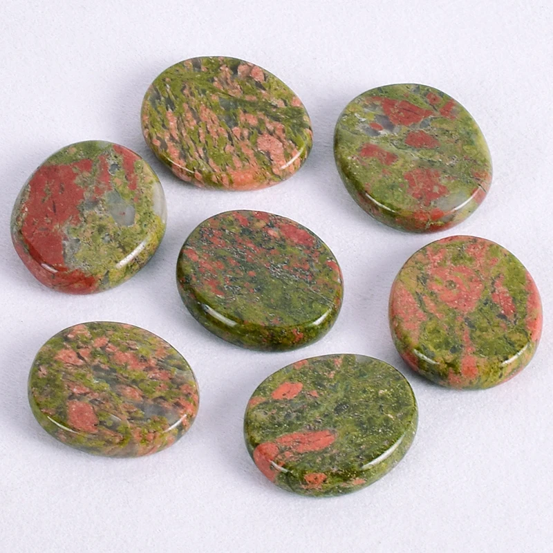 

Natural unakite palm stone 30*22*7 mm crystal mineral quartz polishing slices Chakra set Tumbled stone Reiki Healing energy