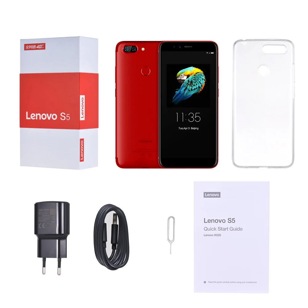 Lenovo S5 K520 4 GB RAM 64 GB ROM teléfono móvil Dual trasera 13MP + frente 16MP cara ID 18:9 la pantalla 4 K Video Smartphone