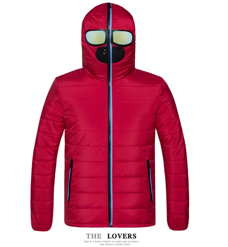 Mens Warm Camperas Children Windproof Quilted Jacket Winter Jackets Men Parkas with Glasses Padded Hooded Coat