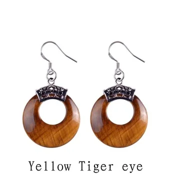 Natural Stone Double Ring Earrings Popular Style For Women Earrings For Women Vintage Boucle d