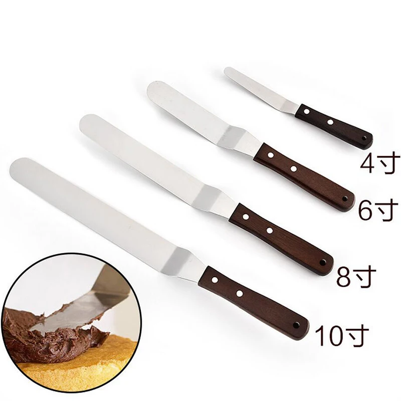 4/6/8/10 Inch Stainless Steel Cake Scraper Spatula Butter Cream