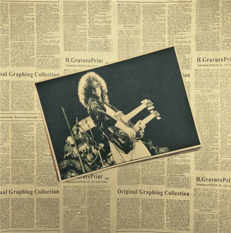 ВИНТАЖНЫЙ ПЛАКАТ Led Zeppelin крафт-бумага ретро-рок постер классический старый группа Ретро плакат 42X30CM