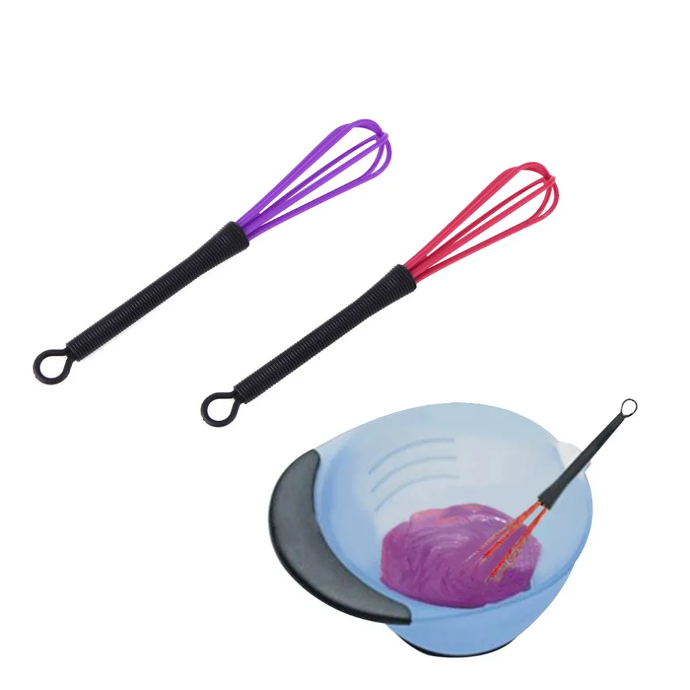  1 PCS Pro Salon Hairdressing Dye Cream Whisk Plastic Hair Mixer Barber Stirrer Hair Care Styling Tools Blender Random Color 