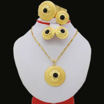 

New Ethiopian Sets Necklace/Earring/Ring/Bangle/Pendant Gold Color African/Eritrea/Arabic Habesha Women Holiday Gifts