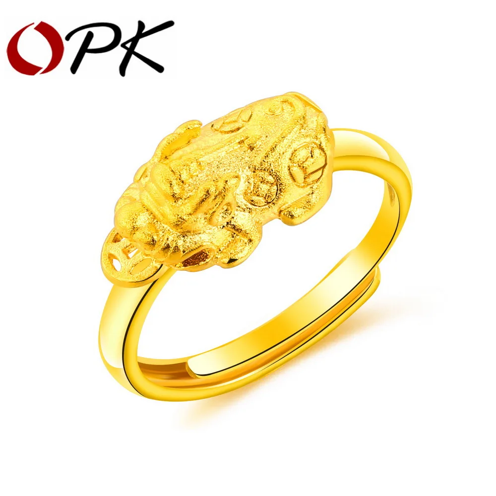 OPK Classic Gold Ring Women Chinese Traditional Style Gold Color ...