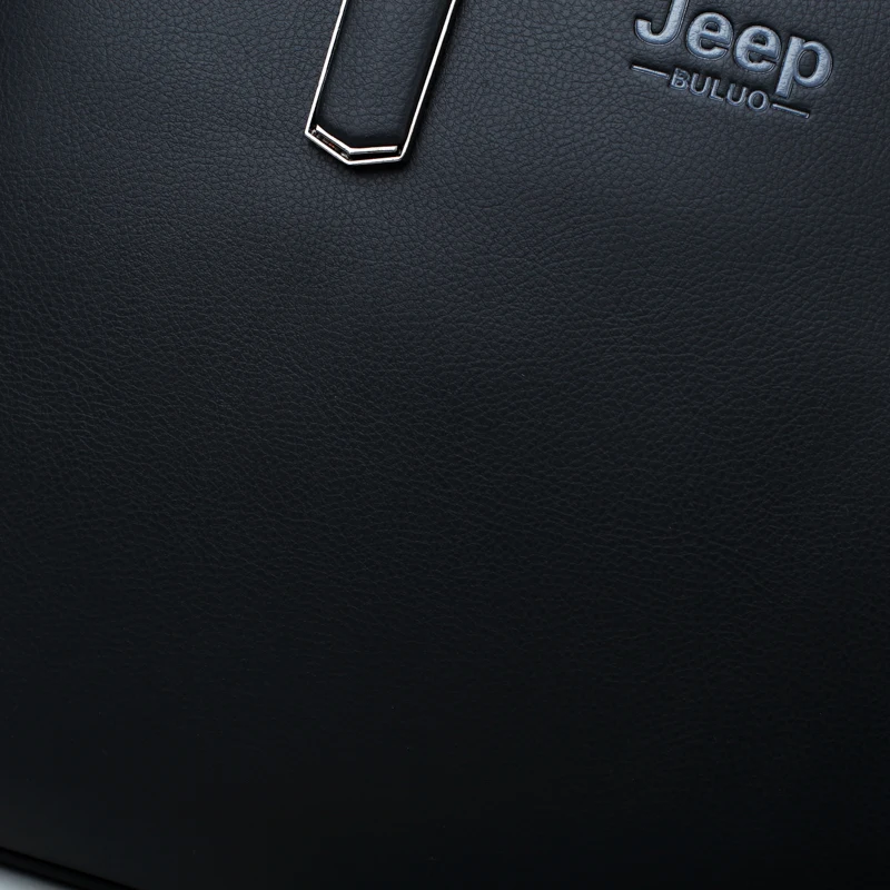 Мужской брендовый кожаный портфель jeep buluo, черный портфель для документов, офисная сумка для ноутбука 14", деловая сумка на плечевом ремне, все сезоны