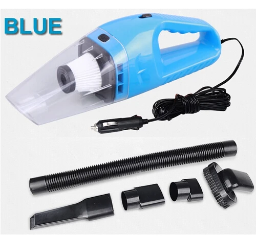 Портативный пылесос для автомобиля и дома ручной сухой и влажной двойного назначения авто прикуривателя Hepa фильтр 5 м провода 120 Вт 12 В - Цвет: Blue