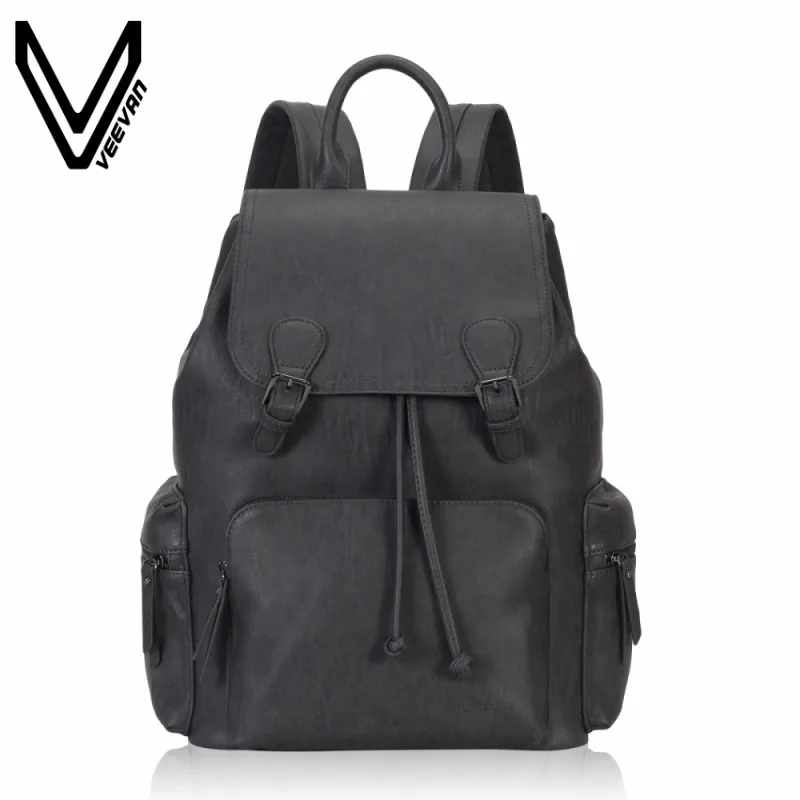 

VEEVANV Brand Fashion Men BackpackS Female Leather Laptop Shoulder Bags Vintage Girls School Backpack Casual Daily Large Mochila