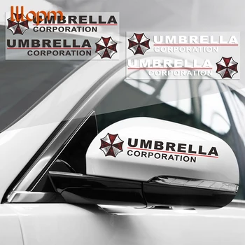 

2pcs Umbrella Corporation Reflective Car Rearview Mirrow 3D Sticker And Decal For Golf Polo Audi Bmw Ford Focus Opel Kia Toyota
