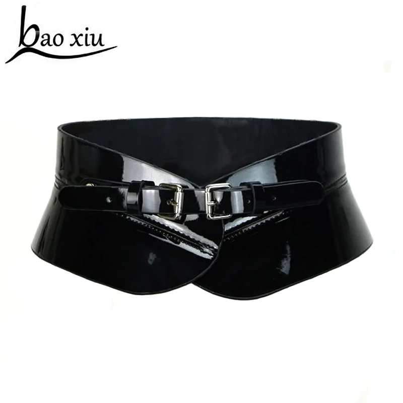 

Fashion brand decoration wide leather belt women's color black ultra wide cummerbund punk all-match belts Waist sealing