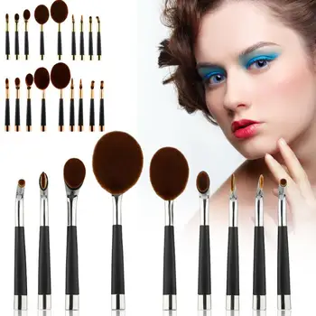 

NEW 9pcs MAKEUPbrush Makeup Brushes Oval Powder Cream Foundation Brush 2019 gift box dfdf