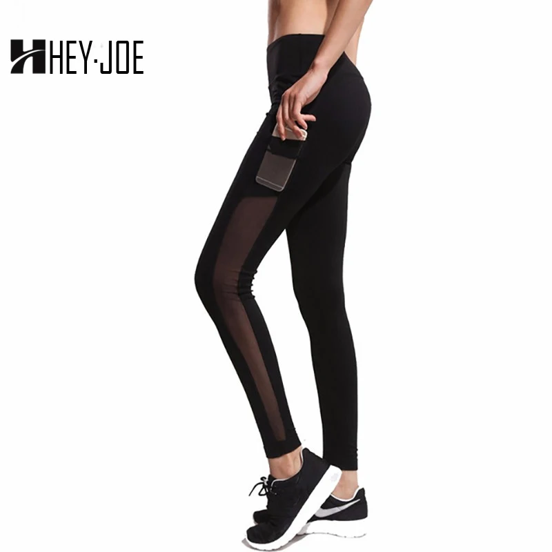 Женские леггинсы для тренировок HEYJOE черные серого и цвета с высокой талией на