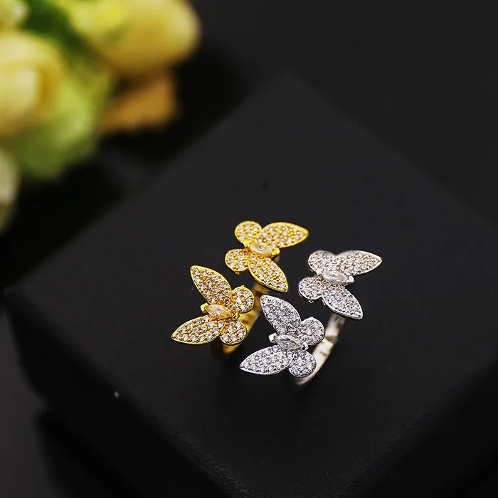 

Silver color butterfly adjustable open ring