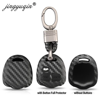 Keyforkess custodia protettiva in Silicone per chiave protettiva per auto custodia in carbonio per Mitsubishi Outlander Colt LANCER Grandis Pajero treccia portachiavi