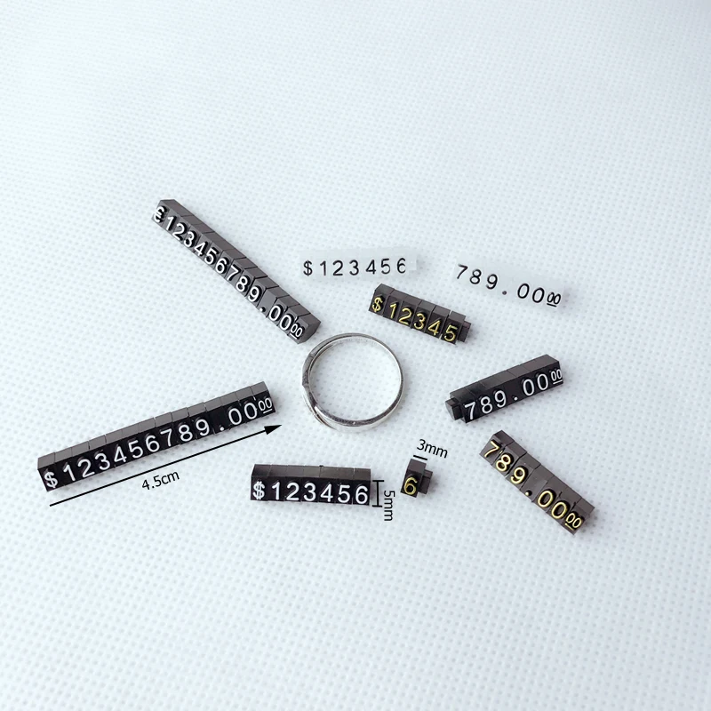 Small Adjustable Price Tags Euro HK US Dollar Assembly Blocks Number Digit Cube Watch Jewelry Store Counter Display Stand Sign Jewelry Tools