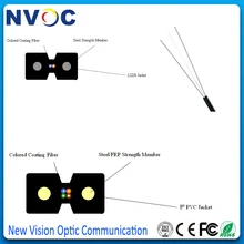 SM, 1 ядро, G657A1, стальной силовой элемент(0,5 мм* 2), LSZH Куртка, диаметр кабеля: 3,0*2,0 мм, одномодовый GJFXH FTTH внутренний волоконный кабель