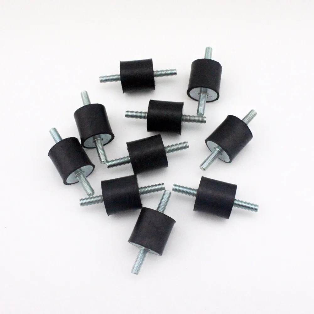 

10pcs M6*17 25*25mm Double end Thread Rubber damper crash pad