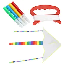 1 комплект Diy кайт пустой белый живописи кайт складная открытый пляжный змей Для детей Спорт Забавные игрушки Красочные кайт летающие игрушки