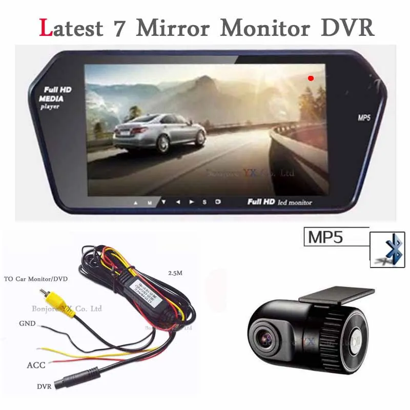 Автомобильный монитор 2 в 1 bluetooth MP5 со слотом SD/USB видеорегистратор камера видео