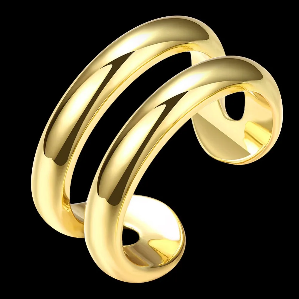 R038 посеребренные кольца для женщин Свадебные ювелирные изделия, двойная линия кольцо-открытые свадебные кольца anelli
