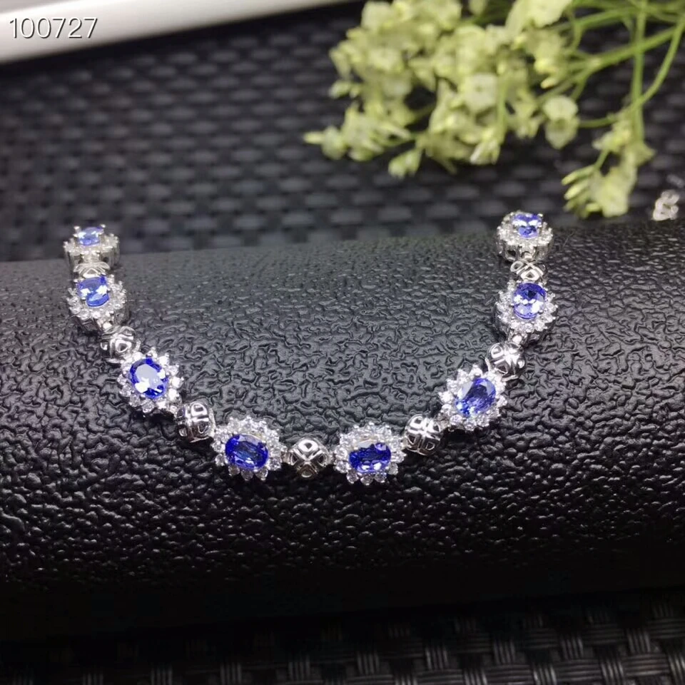 KJJEAXCMY fine jewelry 925 Чистое серебро инкрустированный натуральный танзанийский женский браслет для осмотра снега