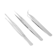 3 шт. Премиум нержавеющая сталь tweezers Маникюрные щипчики для поделок своими руками(прямой+ изогнутый+ тупой зазубренный