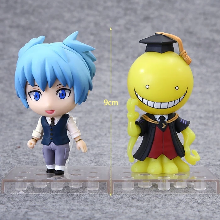 

Free Shipping Cute 2pcs Ansatsu Kyoushitsu Anime Korosensei + Shiota Nagisa Boxed 9cm PVC Action Figure Model Doll (2pcs Set)